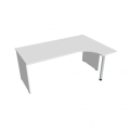 Pracovný stôl Gate, ergo, ľavý, 180x75,5x120 cm, biela/biela