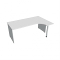 Pracovný stôl Gate, ergo, ľavý, 180x75,5x120 cm, biela/sivá
