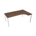 Pracovný stôl Uni, ergo, ľavý, 180x75,5x120 cm, orech/biela
