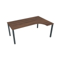 Pracovný stôl Uni, ergo, ľavý, 180x75,5x120 cm, orech/čierna