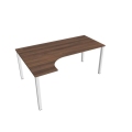 Pracovný stôl Uni, ergo, pravý, 180x75,5x120 cm, orech/biela