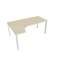 Pracovný stôl Uni, ergo, pravý, 180x75,5x120 cm, agát/biela