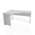 Pracovný stôl Gate, ergo, pravý, 160x75,5x120 cm, sivá/sivá