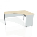 Pracovný stôl Gate, ergo, ľavý, 160x75,5x120 cm, agát/sivá