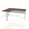 Pracovný stôl Gate, ergo, pravý, 160x75,5x120 cm, orech/sivá