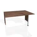 Pracovný stôl Gate, ergo, ľavý, 160x75,5x120 cm, orech/orech