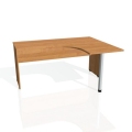 Pracovný stôl Gate, ergo, ľavý, 160x75,5x120 cm, jelša/jelša