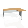 Pracovný stôl Gate, ergo, ľavý, 160x75,5x120 cm, buk/sivá