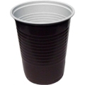 Poháre plastové na teplé nápoje 180 ml hnedo-biele (100ks)