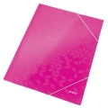 Kartónový obal lesklý s gumičkou Leitz WOW ružový