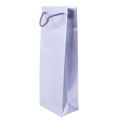 Papierová taška na víno 140x80x390,mm strieborná, krútené ušká vo farbe