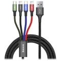 Baseus rýchly nabíjací / dátový kábel 4v1 2* Lightning + USB-C + Micro USB 3,5A 1,2m, čierny