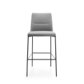 Barová stolička Chic, výška sedu 79 cm, rám čierny, látka Next NX-12 sivá
