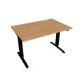 Pracovný stôl Motion, ZO, 2S, 120x70,5-120,5x80 cm, dub/čierna