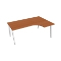 Pracovný stôl UNI A, ergo, ľavý, 180x75,5x120 cm, čerešňa/biela