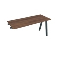 Pracovný stôl UNI A, k pozdĺ. reťazeniu, 140x75,5x60 cm, orech/čierna