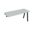 Pracovný stôl UNI A, k pozdĺ. reťazeniu, 140x75,5x60 cm, sivá/čierna