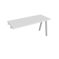 Pracovný stôl UNI A, k pozdĺ. reťazeniu, 140x75,5x60 cm, biela/sivá