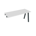 Pracovný stôl UNI A, k pozdĺ. reťazeniu, 140x75,5x60 cm, biela/čierna