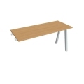 Pracovný stôl UNI A, k pozdĺ. reťazeniu, 140x75,5x60 cm, buk/sivá