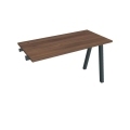 Pracovný stôl UNI A, k pozdĺ. reťazeniu, 120x75,5x60 cm, orech/čierna