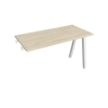 Pracovný stôl UNI A, k pozdĺ. reťazeniu, 120x75,5x60 cm, agát/biela