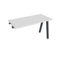 Pracovný stôl UNI A, k pozdĺ. reťazeniu, 120x75,5x60 cm, biela/čierna