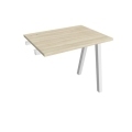 Pracovný stôl UNI A, k pozdĺ. reťazeniu, 80x75,5x60 cm, agát/biela