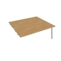 Pracovný stôl UNI A, k pozdĺ. reťazeniu, 180x75,5x160 cm, dub/sivá