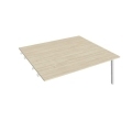 Pracovný stôl UNI A, k pozdĺ. reťazeniu, 180x75,5x160 cm, agát/biela