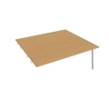 Pracovný stôl UNI A, k pozdĺ. reťazeniu, 180x75,5x160 cm, buk/biela