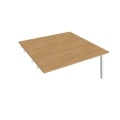 Pracovný stôl UNI A, k pozdĺ. reťazeniu, 160x75,5x160 cm, dub/biela