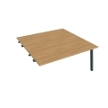 Pracovný stôl UNI A, k pozdĺ. reťazeniu, 160x75,5x160 cm, dub/čierna