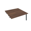 Pracovný stôl UNI A, k pozdĺ. reťazeniu, 160x75,5x160 cm, orech/čierna