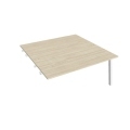Pracovný stôl UNI A, k pozdĺ. reťazeniu, 160x75,5x160 cm, agát/biela