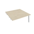 Pracovný stôl UNI A, k pozdĺ. reťazeniu, 160x75,5x160 cm, agát/sivá