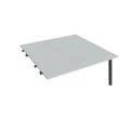 Pracovný stôl UNI A, k pozdĺ. reťazeniu, 160x75,5x160 cm, sivá/čierna