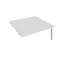Pracovný stôl UNI A, k pozdĺ. reťazeniu, 160x75,5x160 cm, biela/sivá