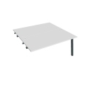 Pracovný stôl UNI A, k pozdĺ. reťazeniu, 160x75,5x160 cm, biela/čierna
