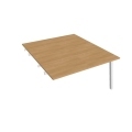 Pracovný stôl UNI A, k pozdĺ. reťazeniu, 140x75,5x160 cm, dub/biela