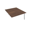 Pracovný stôl UNI A, k pozdĺ. reťazeniu, 140x75,5x160 cm, orech/sivá