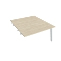 Pracovný stôl UNI A, k pozdĺ. reťazeniu, 140x75,5x160 cm, agát/sivá