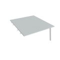 Pracovný stôl UNI A, k pozdĺ. reťazeniu, 140x75,5x160 cm, sivá/biela