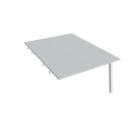 Pracovný stôl UNI A, k pozdĺ. reťazeniu, 120x75,5x160 cm, sivá/biela