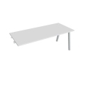 Pracovný stôl UNI A, k pozdĺ. reťazeniu, 180x75,5x80 cm, biela/sivá