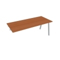 Pracovný stôl UNI A, k pozdĺ. reťazeniu, 180x75,5x80 cm, čerešňa/sivá