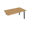 Pracovný stôl UNI A, k pozdĺ. reťazeniu, 140x75,5x80 cm, dub/čierna
