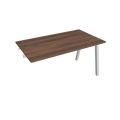 Pracovný stôl UNI A, k pozdĺ. reťazeniu, 140x75,5x80 cm, orech/sivá