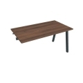 Pracovný stôl UNI A, k pozdĺ. reťazeniu, 140x75,5x80 cm, orech/čierna