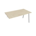 Pracovný stôl UNI A, k pozdĺ. reťazeniu, 140x75,5x80 cm, agát/biela
